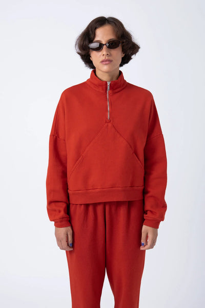 Sudadera Cremallera Roja