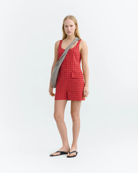 Maud Jumpsuit Red checks