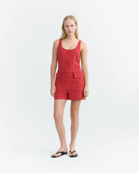 Maud Jumpsuit Red checks