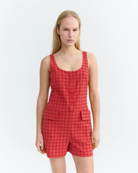Maud Jumpsuit Red checks