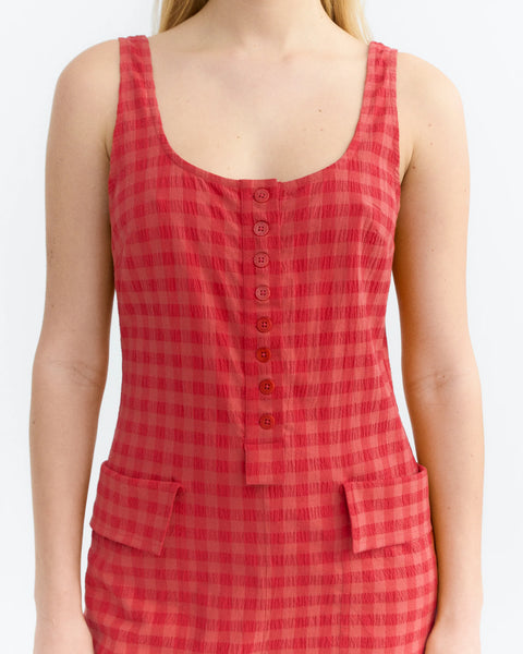 Maud Jumpsuit Red checks