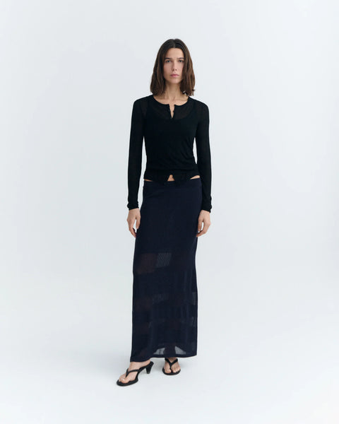 Navy Noira Knitted skirt