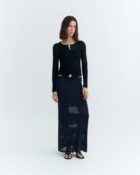 Navy Noira Knitted skirt