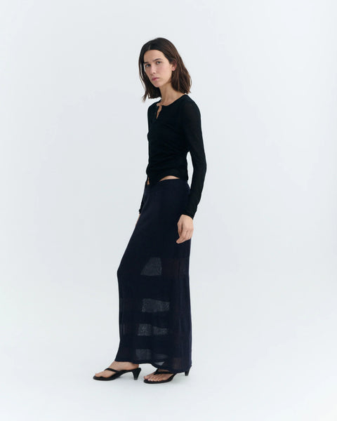 Navy Noira Knitted skirt