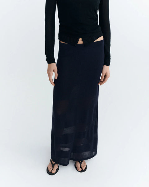 Navy Noira Knitted skirt