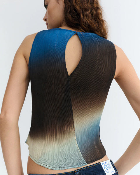 Glass Pleated Dora top