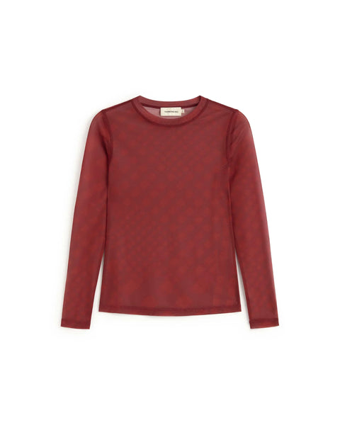 Noir Print Red Tere Top