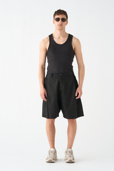 Bermuda Wide Negro Lino