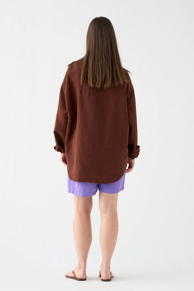 Camisa Lino Chocolate