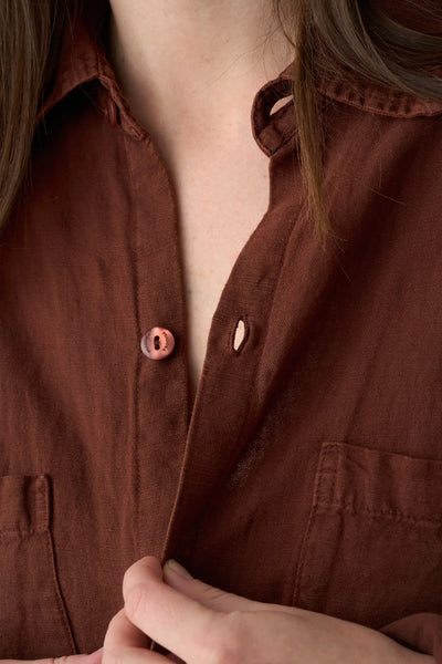 Camisa Lino Chocolate