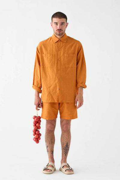 Camisa Lino Naranja