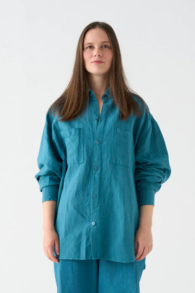 Camisa Lino Azul