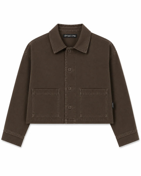 Sobrecamisa Crop Marron