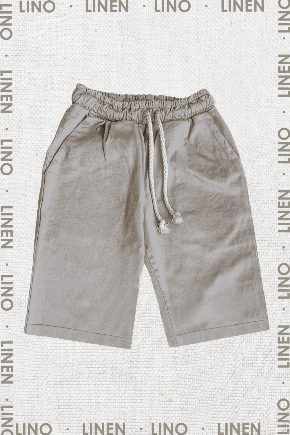 Shorts Lino Gris Piedra