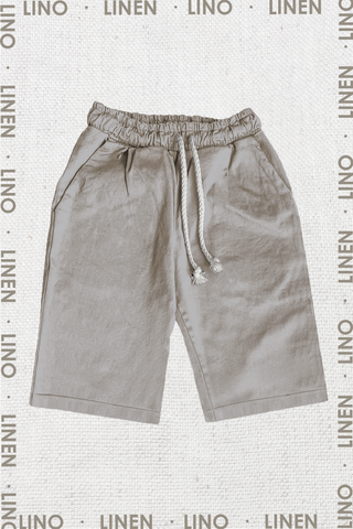 Shorts Lino Gris Piedra