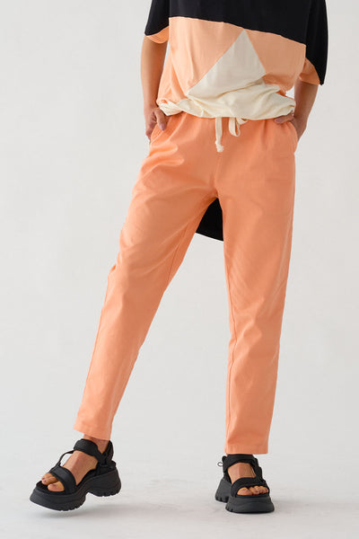Pantalón Lino Naranja