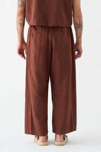 Pantalón Wide Chocolate Lino