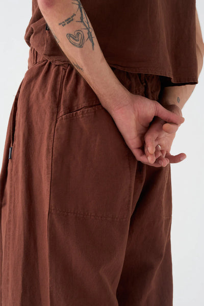 Pantalón Wide Chocolate Lino