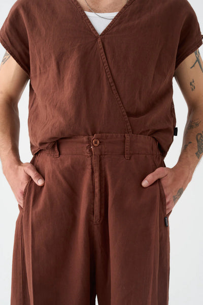 Pantalón Wide Chocolate Lino