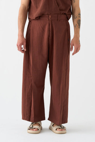 Pantalón Wide Chocolate Lino