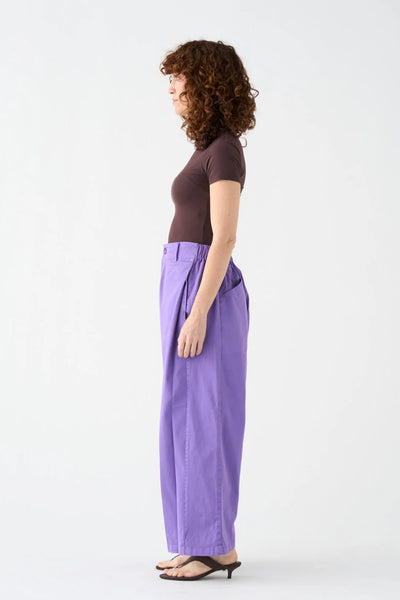Pantalón Wide Lila Lino