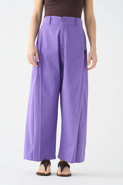 Pantalón Wide Lila Lino
