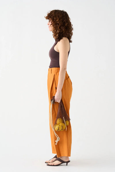 Pantalón Wide Naranja Lino