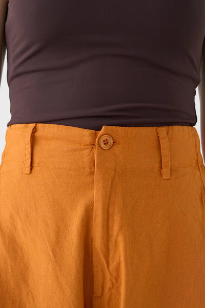 Pantalón Wide Algodón Naranja