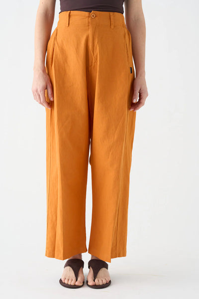 Pantalón Wide Naranja Lino