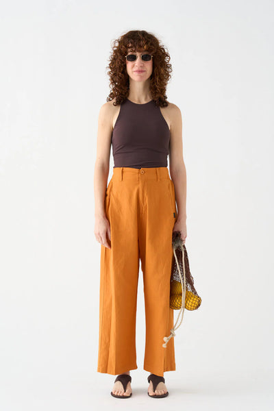 Pantalón Wide Naranja Lino