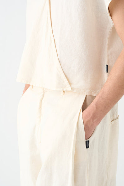 Pantalón Wide crudo Lino