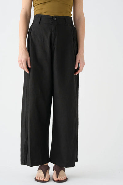 Pantalón Wide Negro Lino