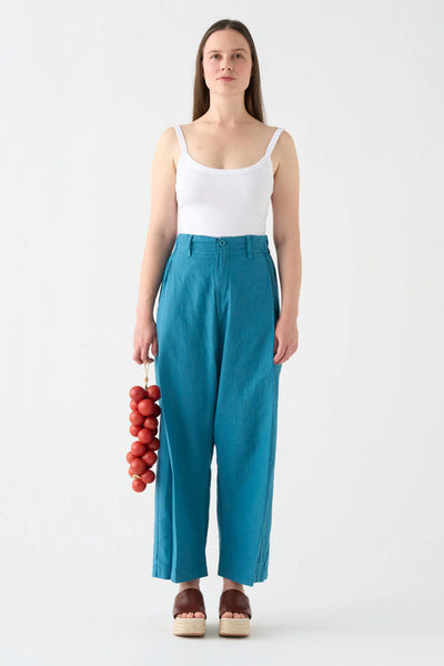Pantalón Wide Algodón Azul
