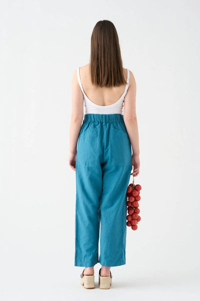 Pantalón Wide Algodón Azul