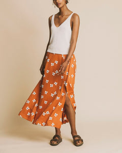 Molopo flowers skirt terracota