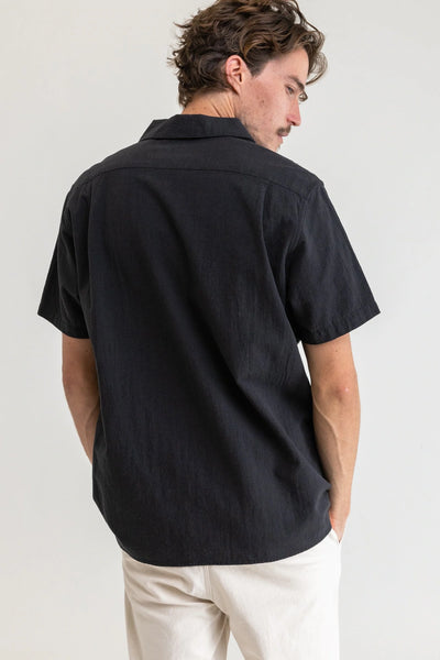 Classic linen ss Shirt Black