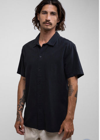 Classic Linen SS Shirt Vintage Black