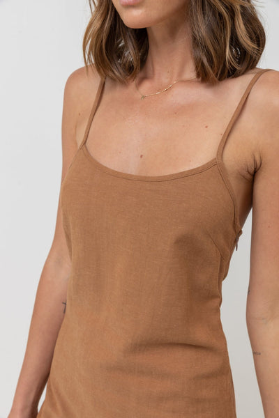 Classic slip Dress Caramel