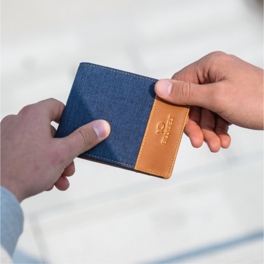 Leather Wallet Blue Jeans