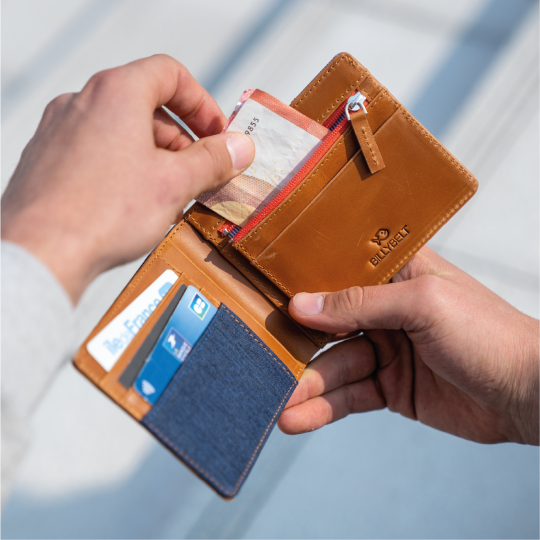 Leather Wallet Blue Jeans